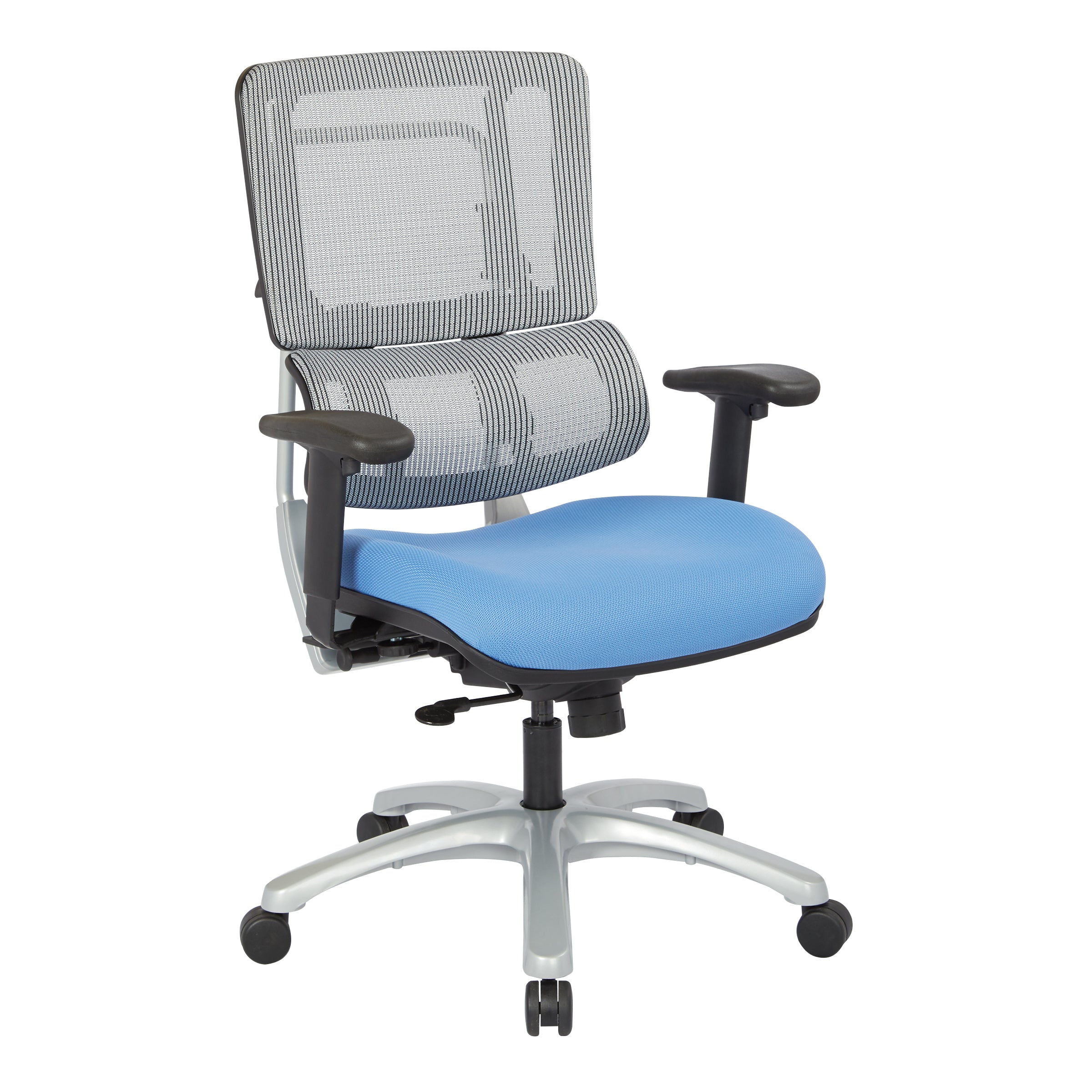 Vertical Grey Mesh Back Chair with Silver Base 1